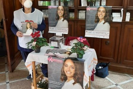 Postazione in rosa alla farmacia Grimaldi di Sasso Marconi 