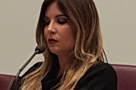 La giornalista Selvaggia Lucarelli alla conferenza stampa nazionale 